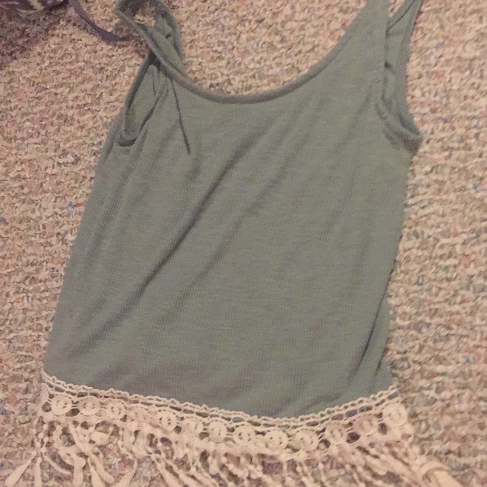 Green cropped tank top Rue21